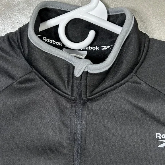 Reebok Quarter Zip Pullover Jacket Women's Medium Training Activewear Top Black - Picture 6 of 13